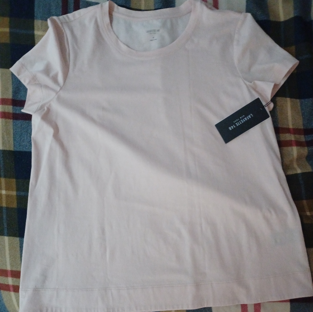 Lafayette 148 size M macaroon cotton tee